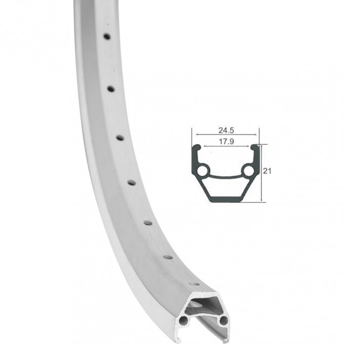 Обод 20" HLQC-02AB 14Gх36Н двойной фрезерованный, серебристый 330132