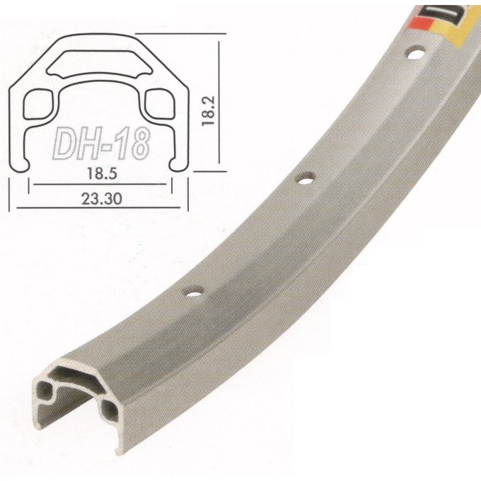 Обод 26" DH-18 Qijian 32H двойной пистонированный, черный 330055