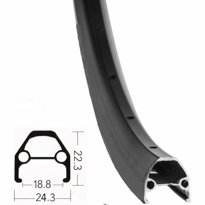 Обод 26" (ЖВМЗ) 32Н двойной, без проточки, чёрный 330141