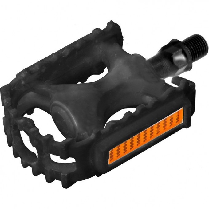 Педали FP-628 Feimin ось 9/16" со светоотражателями, пластиковые чёрные 360074