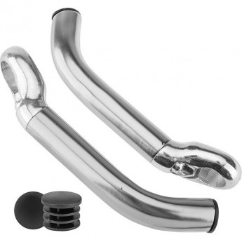 Рога на руль KWL-4, 2 болта, алюминиевые серебристые Рога на руль KWL-4, 2 болта, алюминиевые серебристые