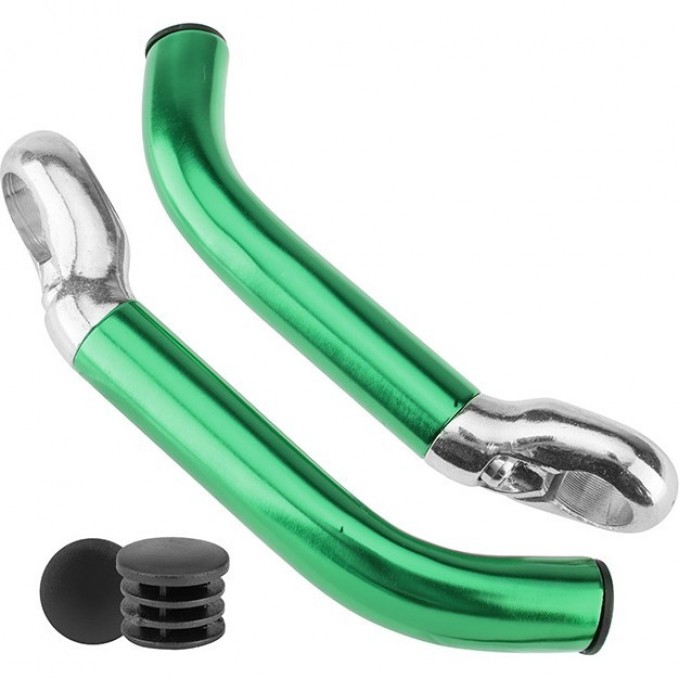 Рога на руль KWL-4, 2 болта, алюминиевые зеленые 440036