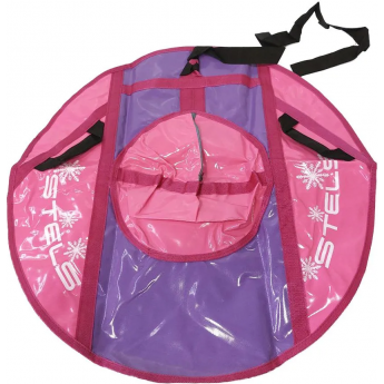 Санки надувные (тюбинг) STELS 80 см тент без камеры СН040, красный/розовый-фиолетовый