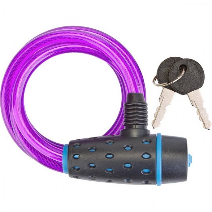 Трос-замок STELS 87318, 8х1800 мм, чёрно-пурпурный 540059