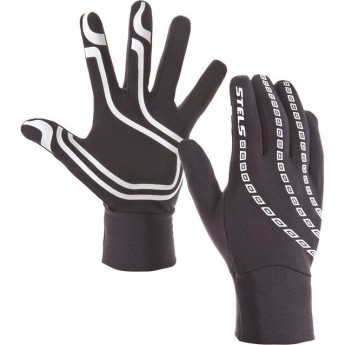 Велоперчатки STELS WCG 43-0078 легкие зимние полноразмерные бело-чёрные p.L